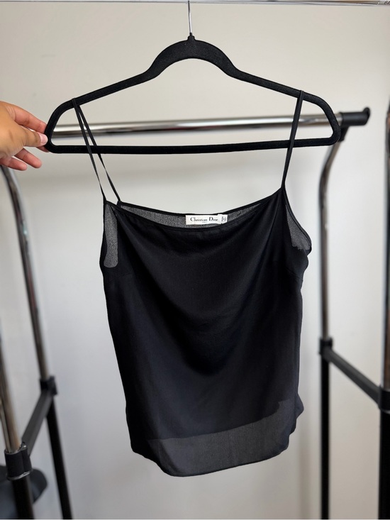 Dior Tops - Christian Dior Paris Black 100% Silk Cowl Neck Camisole Top